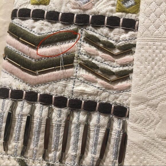 STUNNING French connection Fringe Embroidered Beaded boho shorts 8 FLAWED - Picture 12 of 12